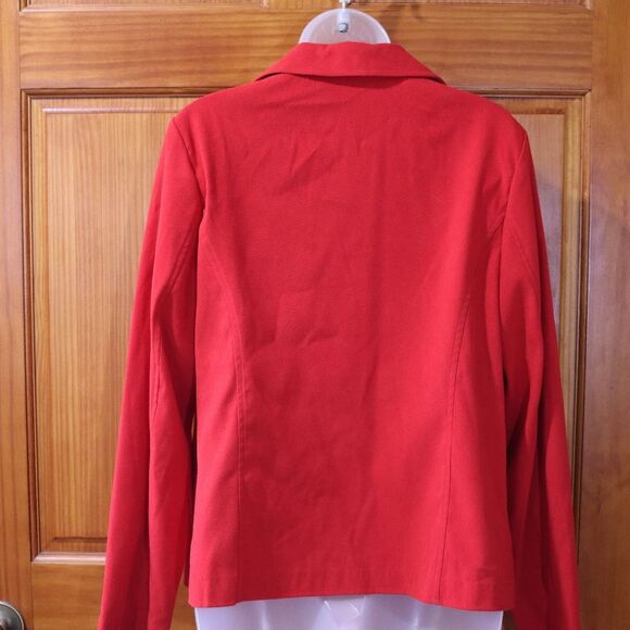 Sag Harbor Vintage Red 3-Button Blazer Small 90s Power Dressing Metal Buttons - Picture 7 of 10